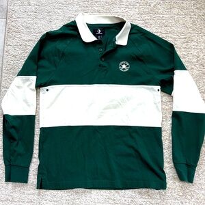 *LIKE NEW* CONVERSE Men's Retro Chuck Marquis Green Envy Rugby/Polo Shirt-Size M